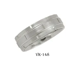 14k Solid Gold Elegant Ladies Modern Satin Finished Flat Band 7MM Ring VK148v