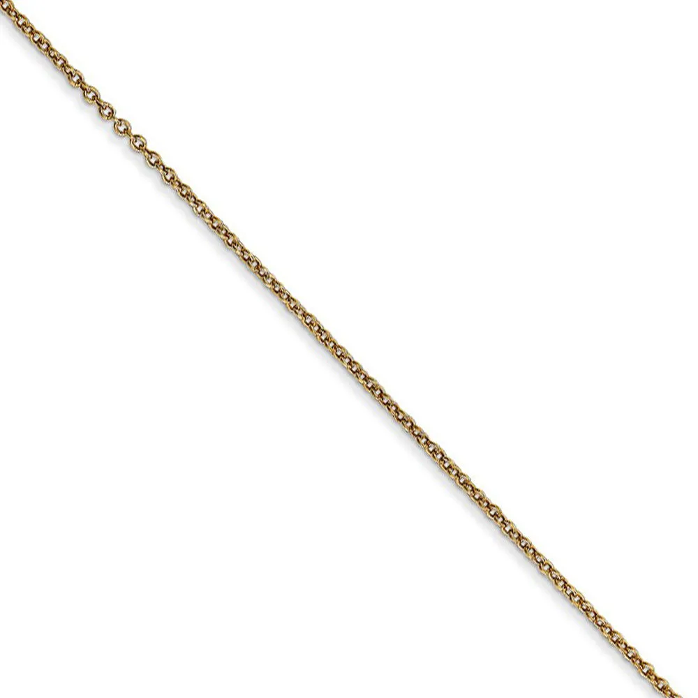 14k Yellow Gold, Beveled Latin Cross Necklace