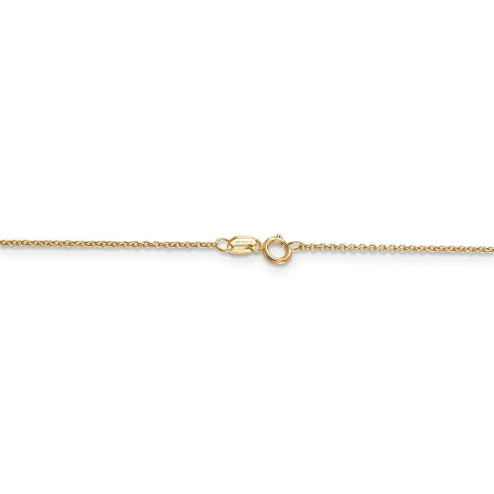 14k Yellow Gold, Beveled Latin Cross Necklace