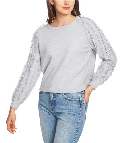 1.State Womens Fringe Sleeve Pullover Sweater