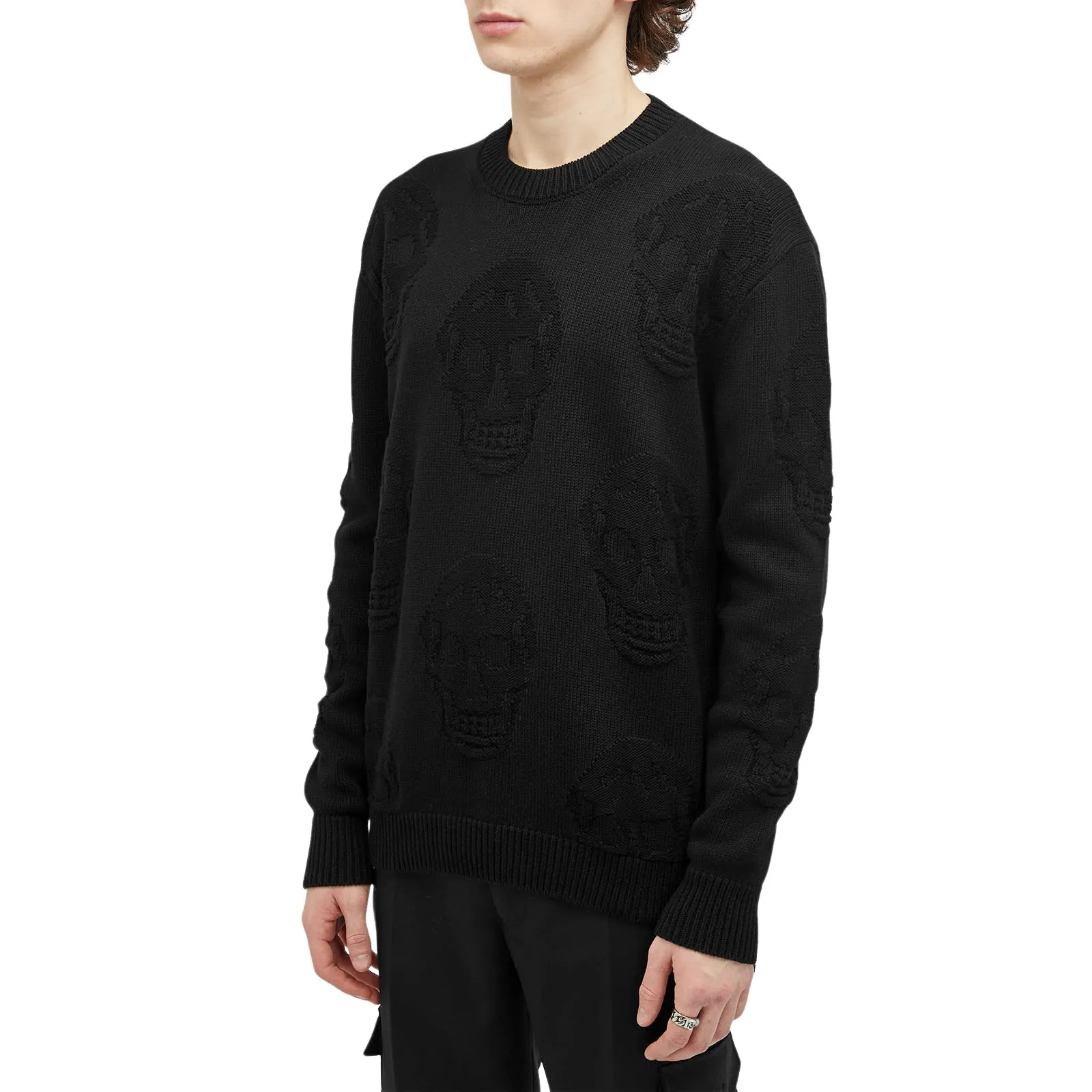 alexander mcqueen  |Crew Neck Unisex Street Style Long Sleeves Plain Cotton Logo