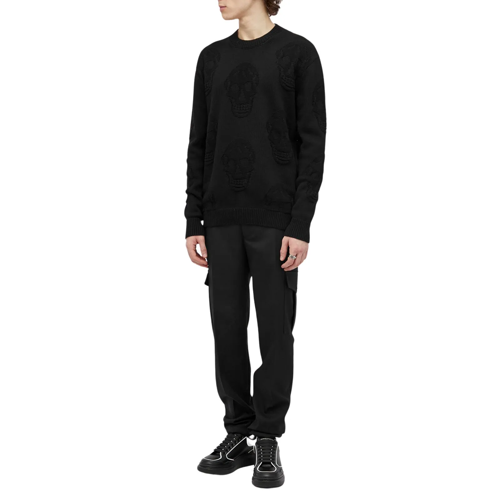 alexander mcqueen  |Crew Neck Unisex Street Style Long Sleeves Plain Cotton Logo