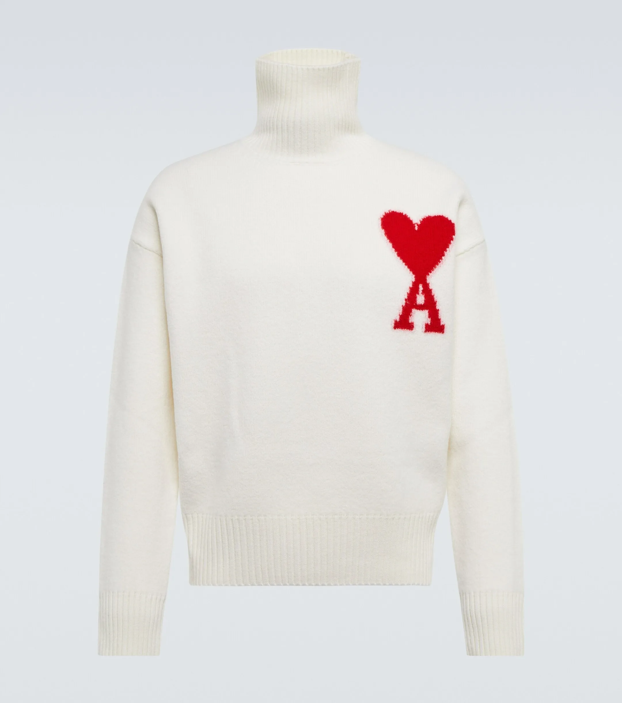 AMI PARIS  |Heart Wool Street Style Long Sleeves Plain Logo Skater Style