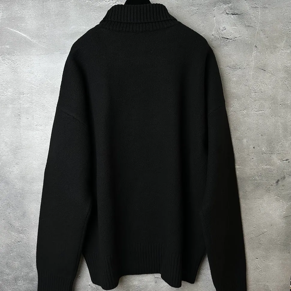 AMI PARIS  |Heart Wool Street Style Long Sleeves Plain Logo Skater Style