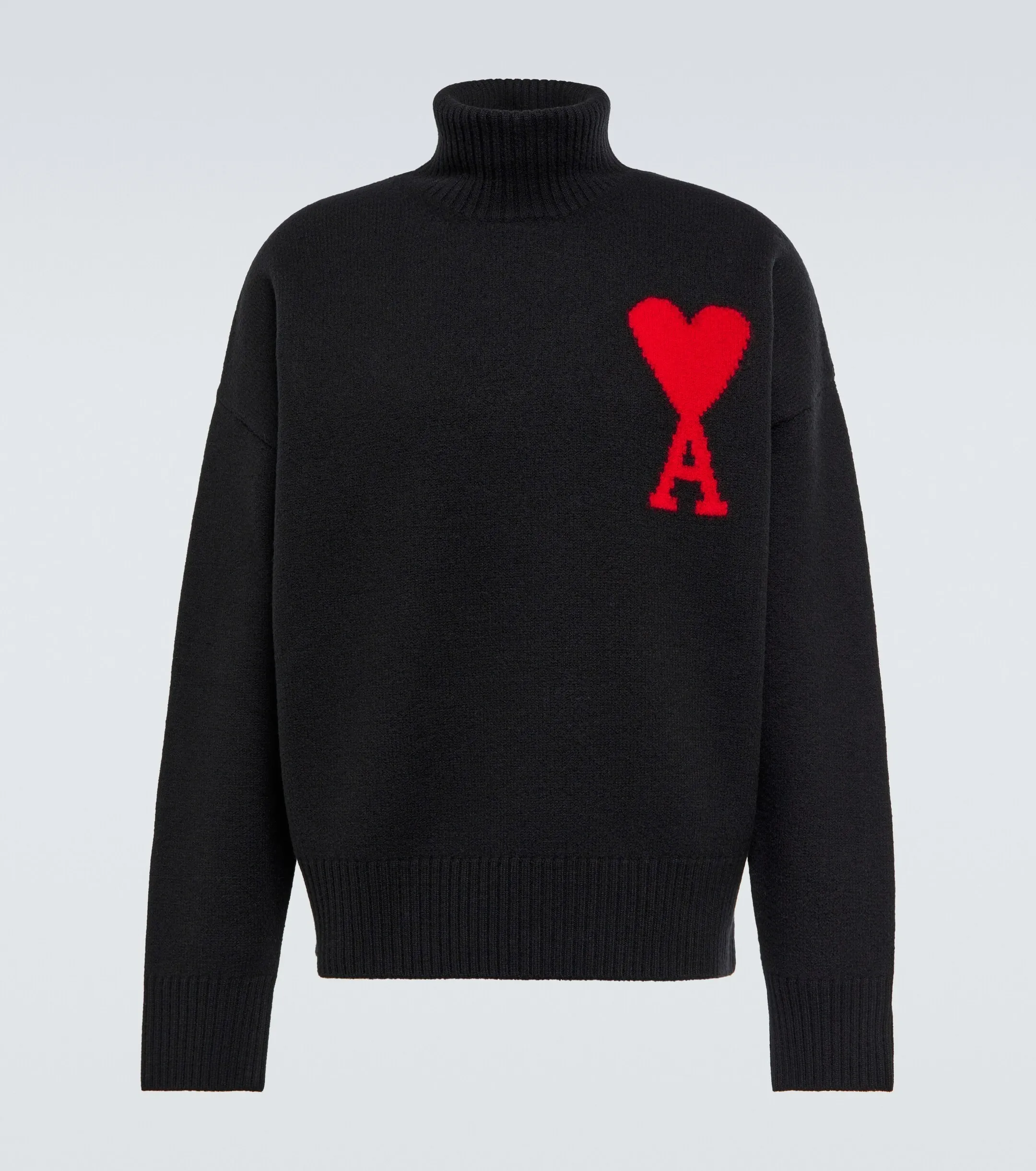 AMI PARIS  |Heart Wool Street Style Long Sleeves Plain Logo Skater Style