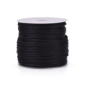 Beading Cord, Nylon Cord, Rattail, Satin Cord, Black, 1mm