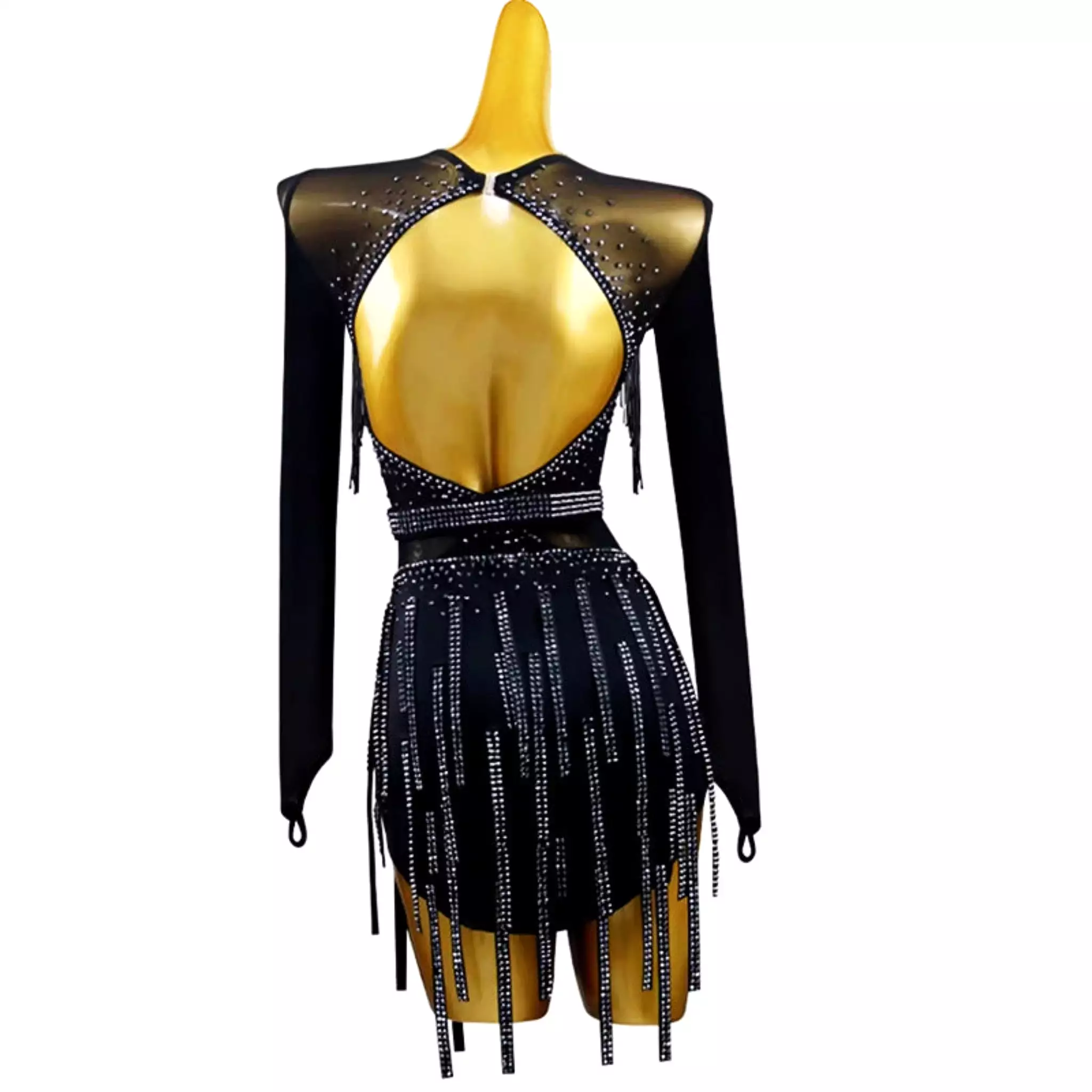 Black Rain Latin Custom Dance Dress | LQ458