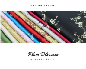 Brocade Plum Blossom Custom Satin Material