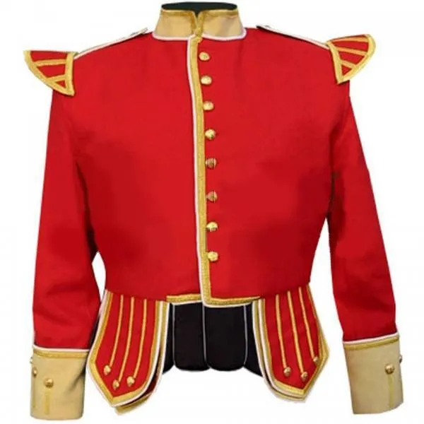 Buy Red Buff Fancy Doublet Piper Kilt Jacket with Gold Trim - Jackets for Men 0014 | Kilt and Jacks