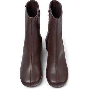 Camper Women's Niki Zipped Block Heel Leather Boots, Burgundy