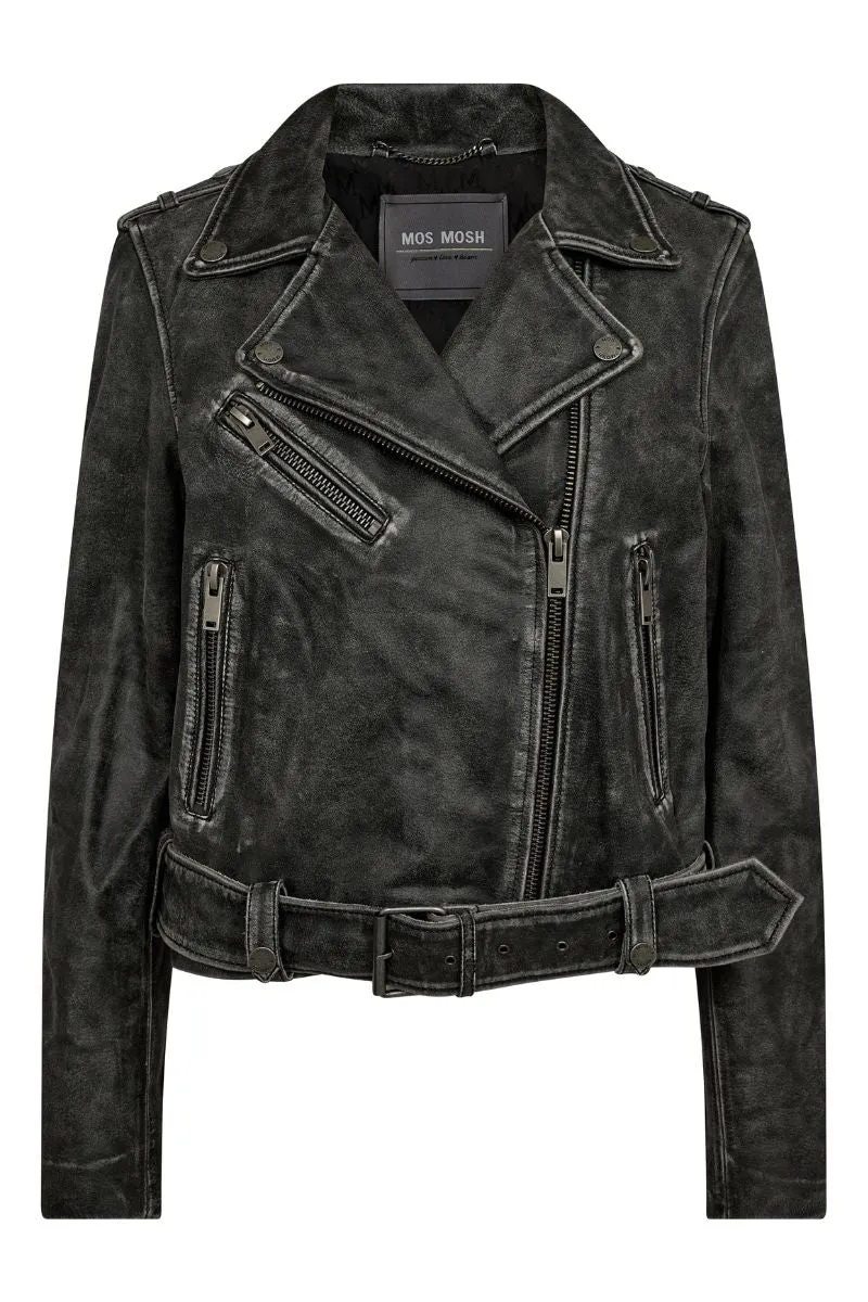 Celia Biker Jacket  | Phantom | Lderjakke fra Mos Mosh