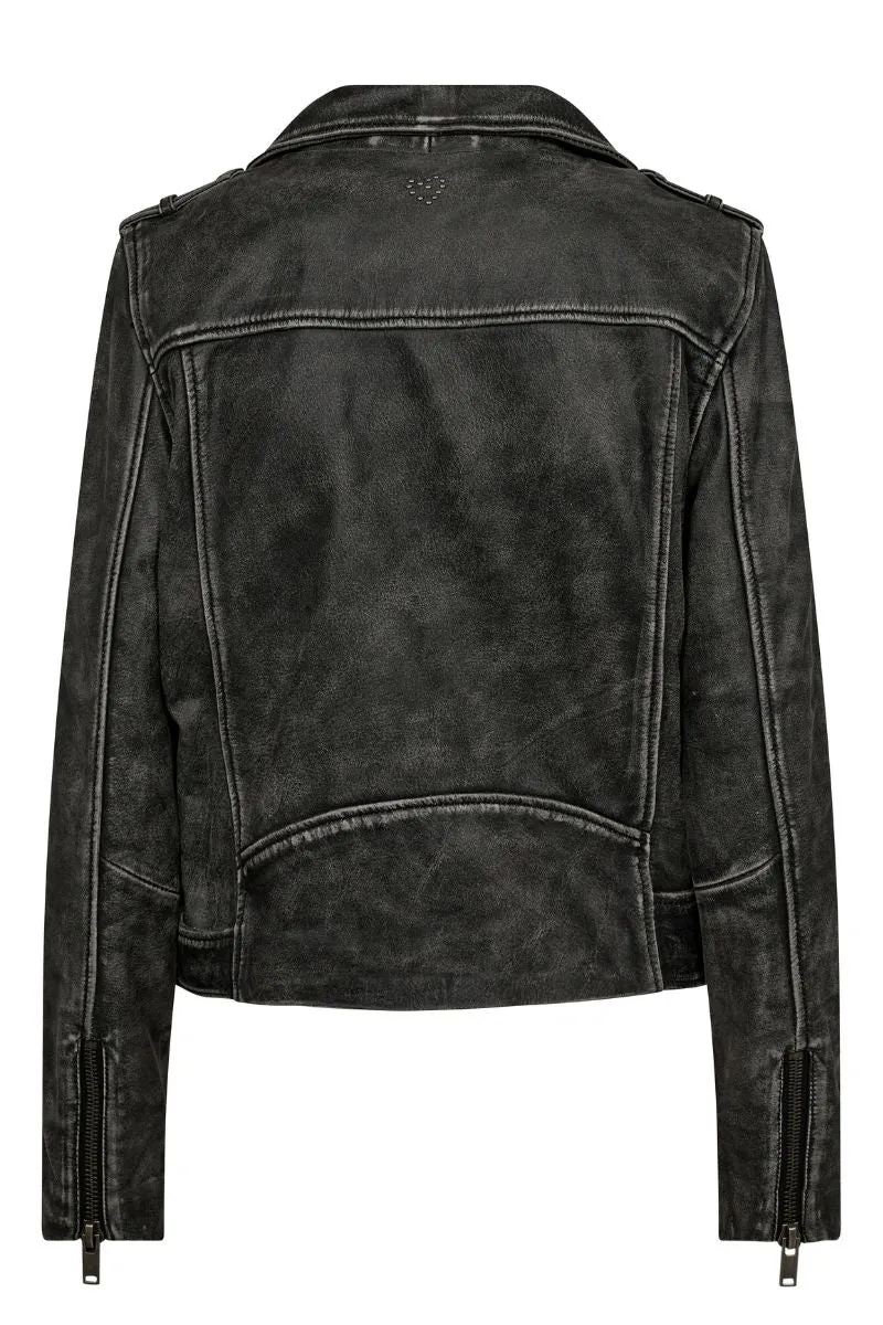 Celia Biker Jacket  | Phantom | Lderjakke fra Mos Mosh