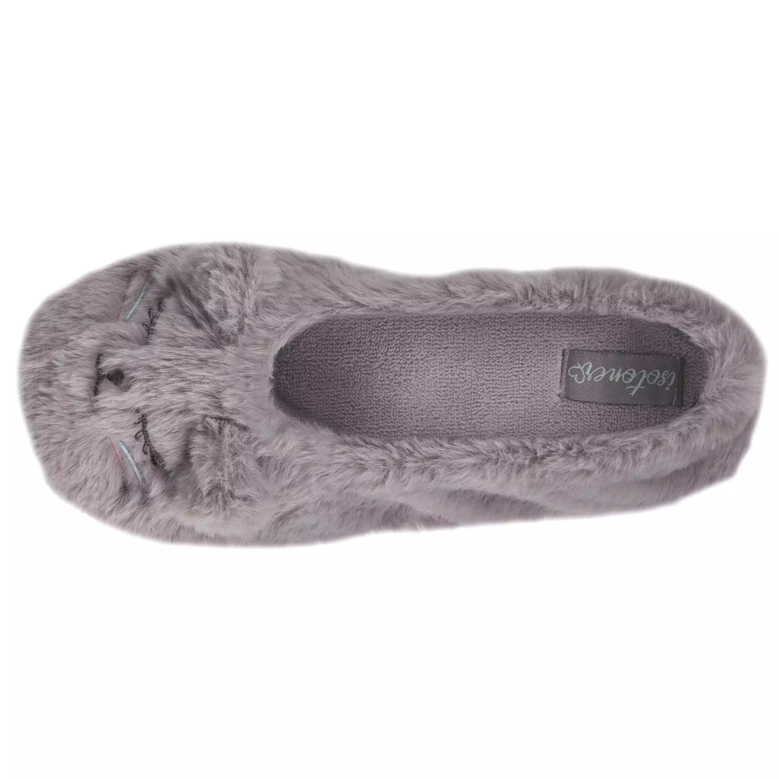 Chaussons ballerines Femme 3D Chat Gris