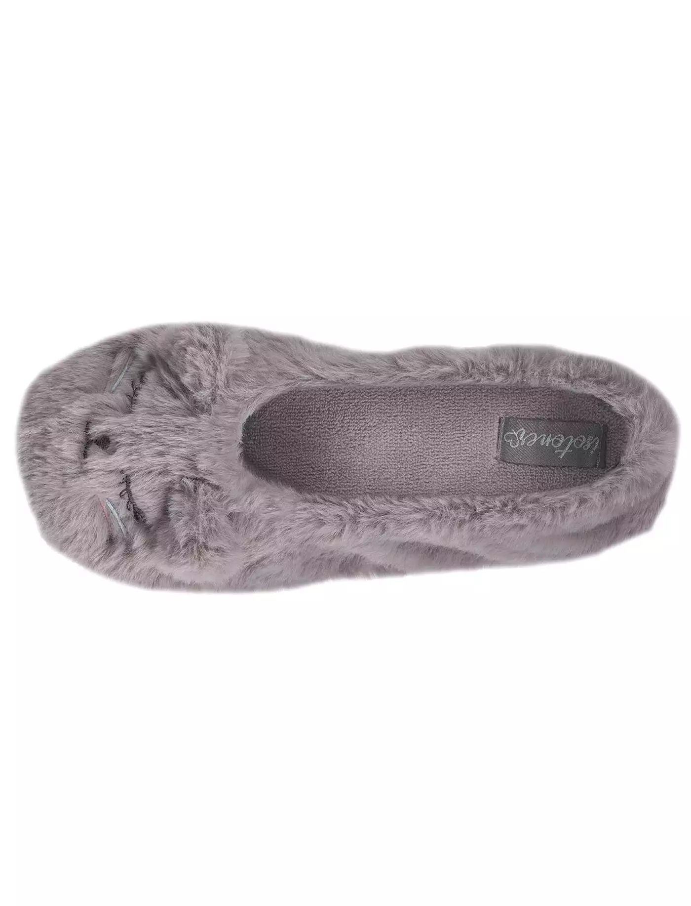 Chaussons ballerines Femme 3D Chat Gris