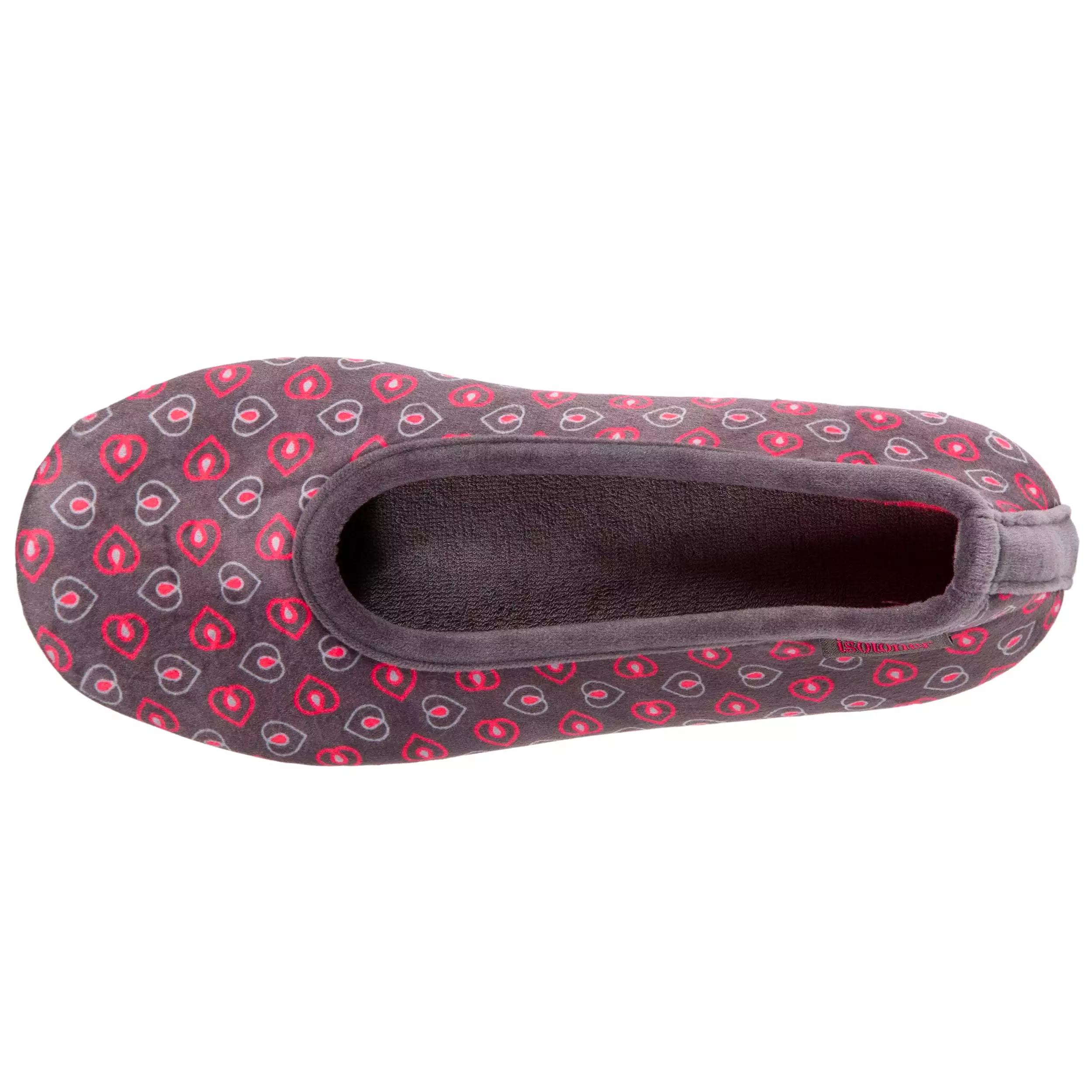 Chaussons ballerines Femme Fleurs Gris