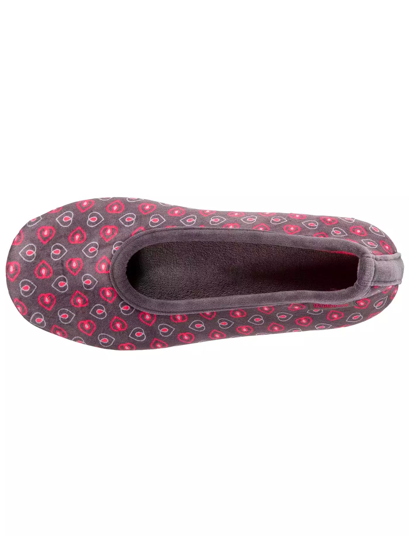 Chaussons ballerines Femme Fleurs Gris