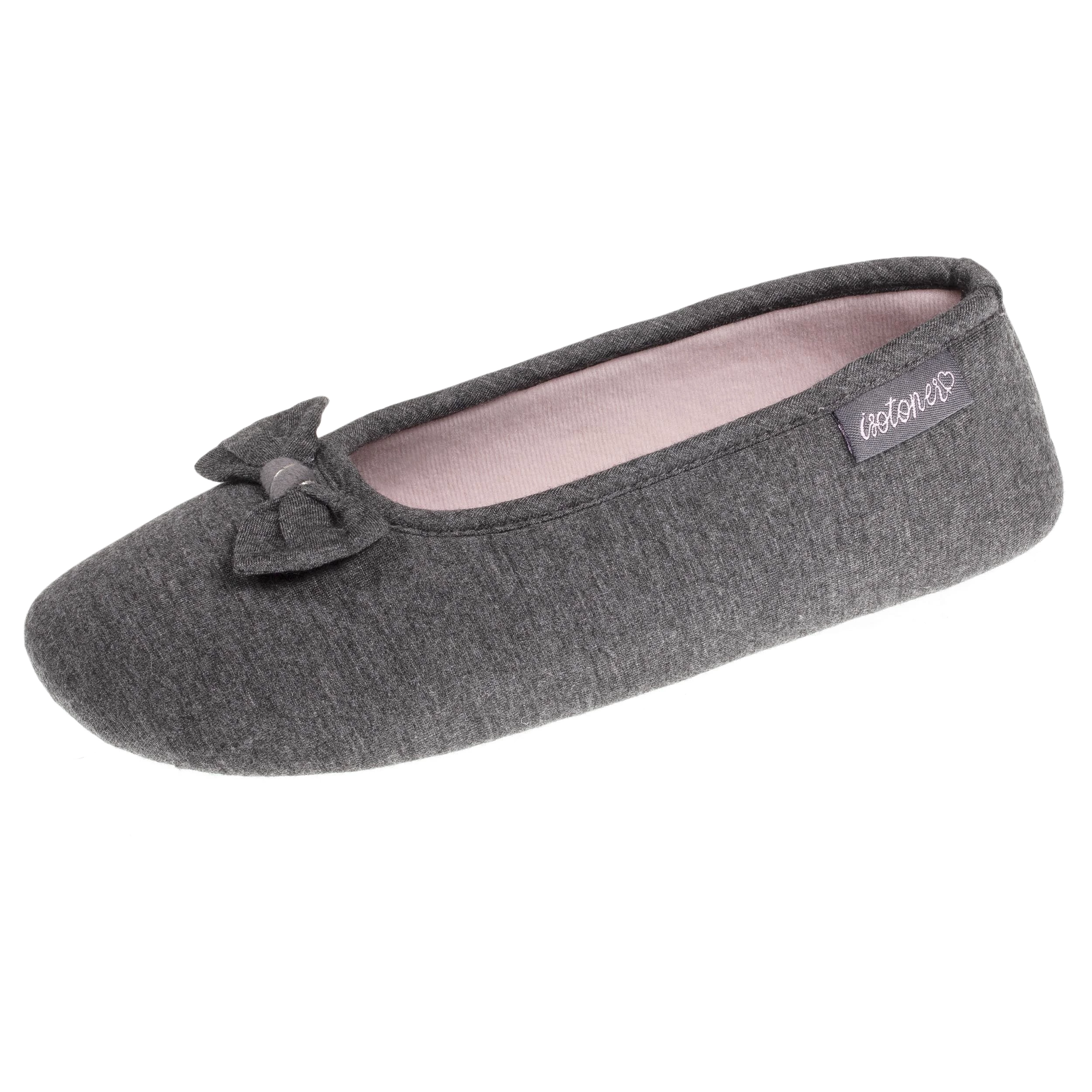 Chaussons ballerines Femme Gris chiné foncé