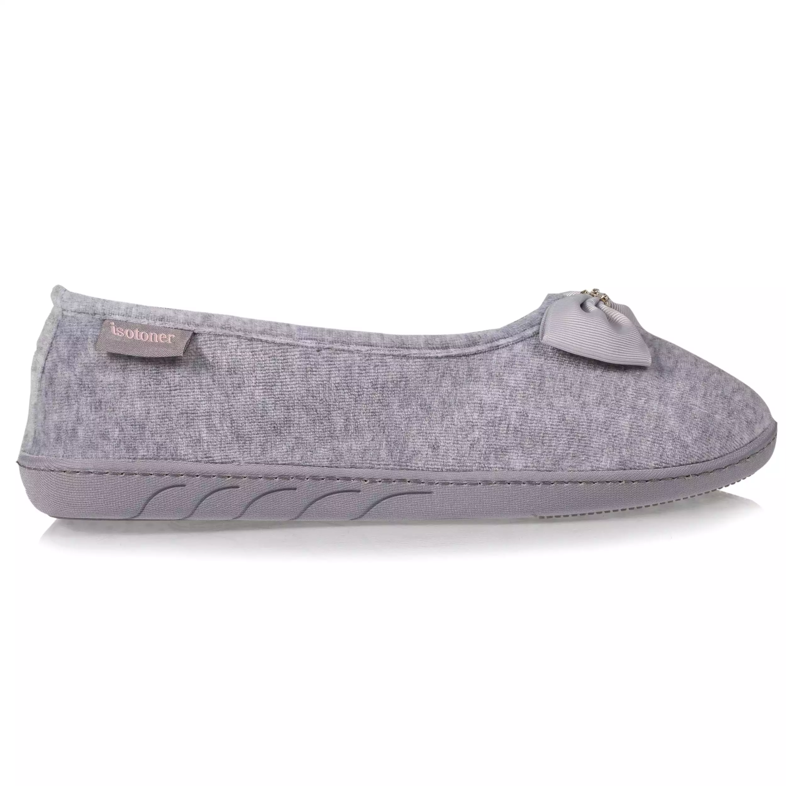 Chaussons ballerines Femme Gris Nud bijoux