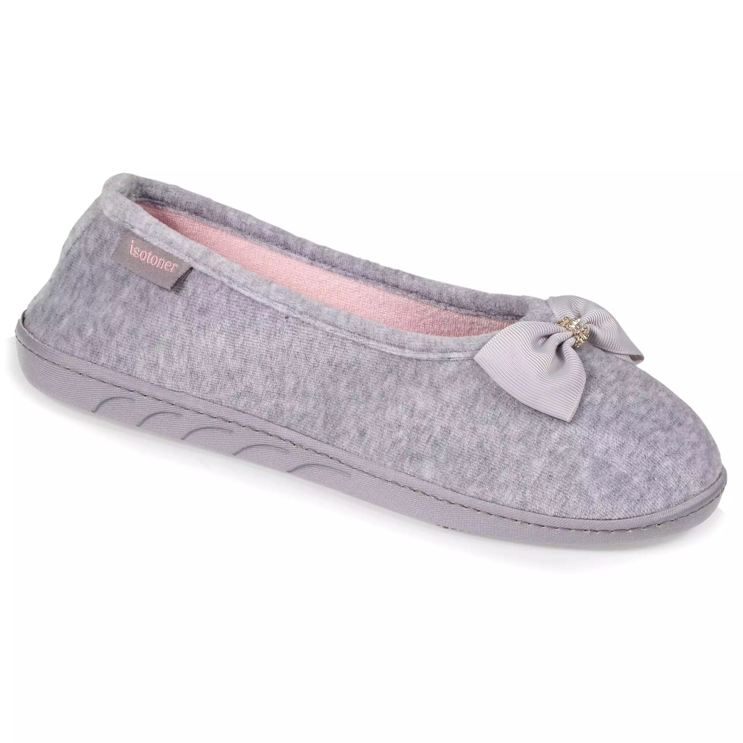 Chaussons ballerines Femme Gris Nud bijoux