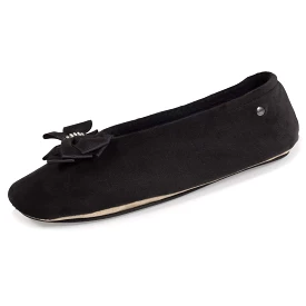 Chaussons ballerines Femme noeud précieux Noir