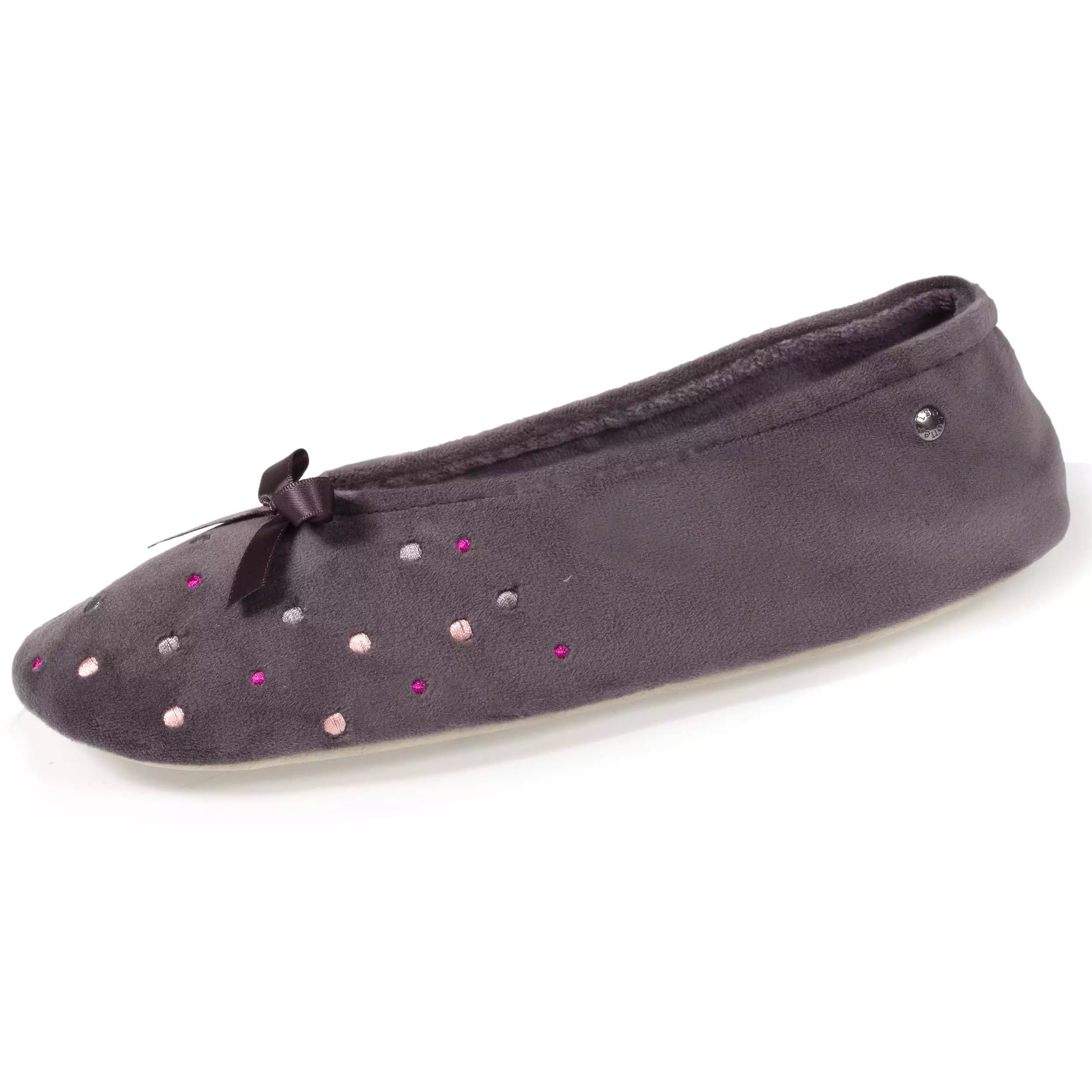 Chaussons ballerines Femme Pois Brodés