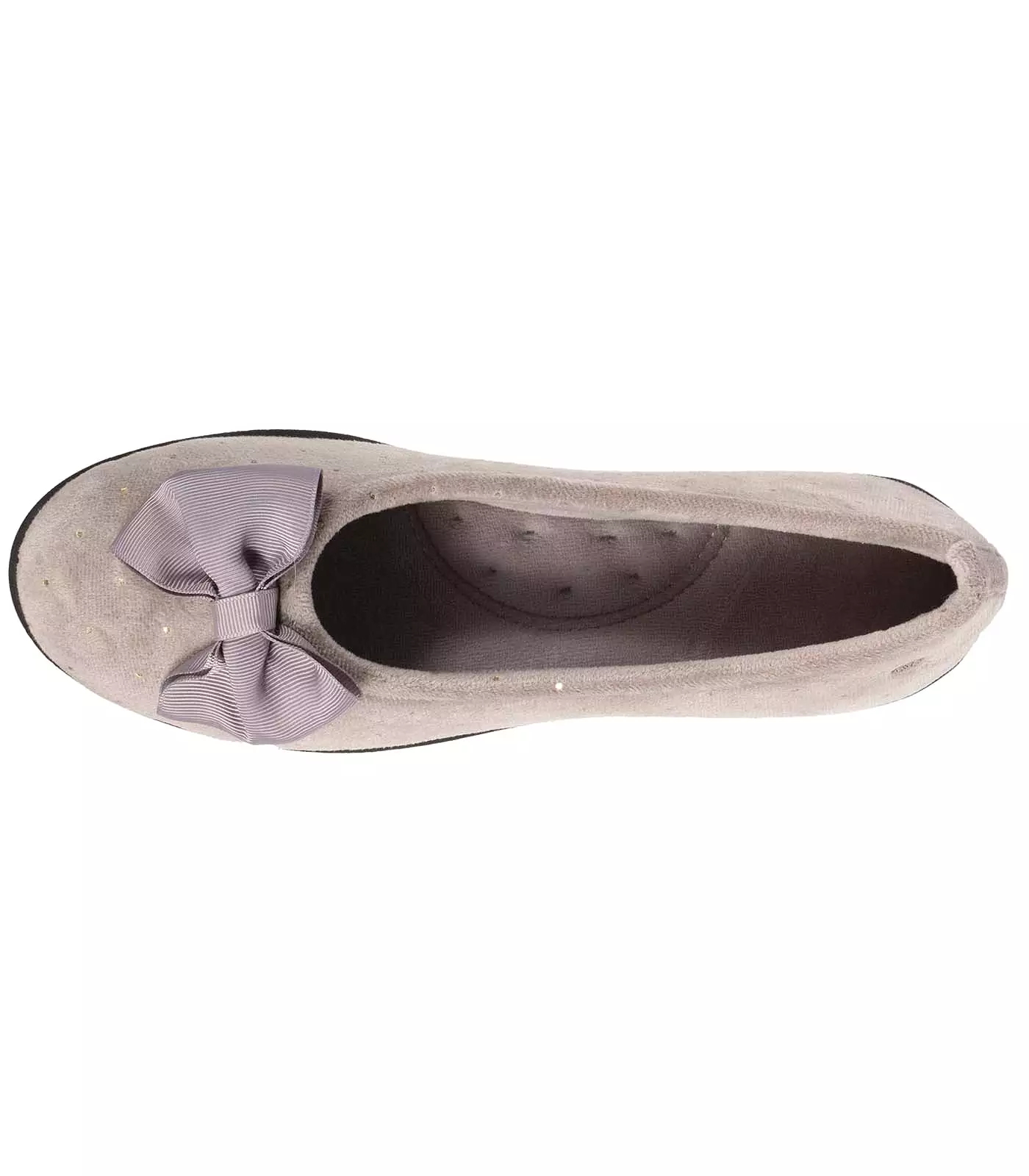 Chaussons ballerines Femme Pois dorés Taupe