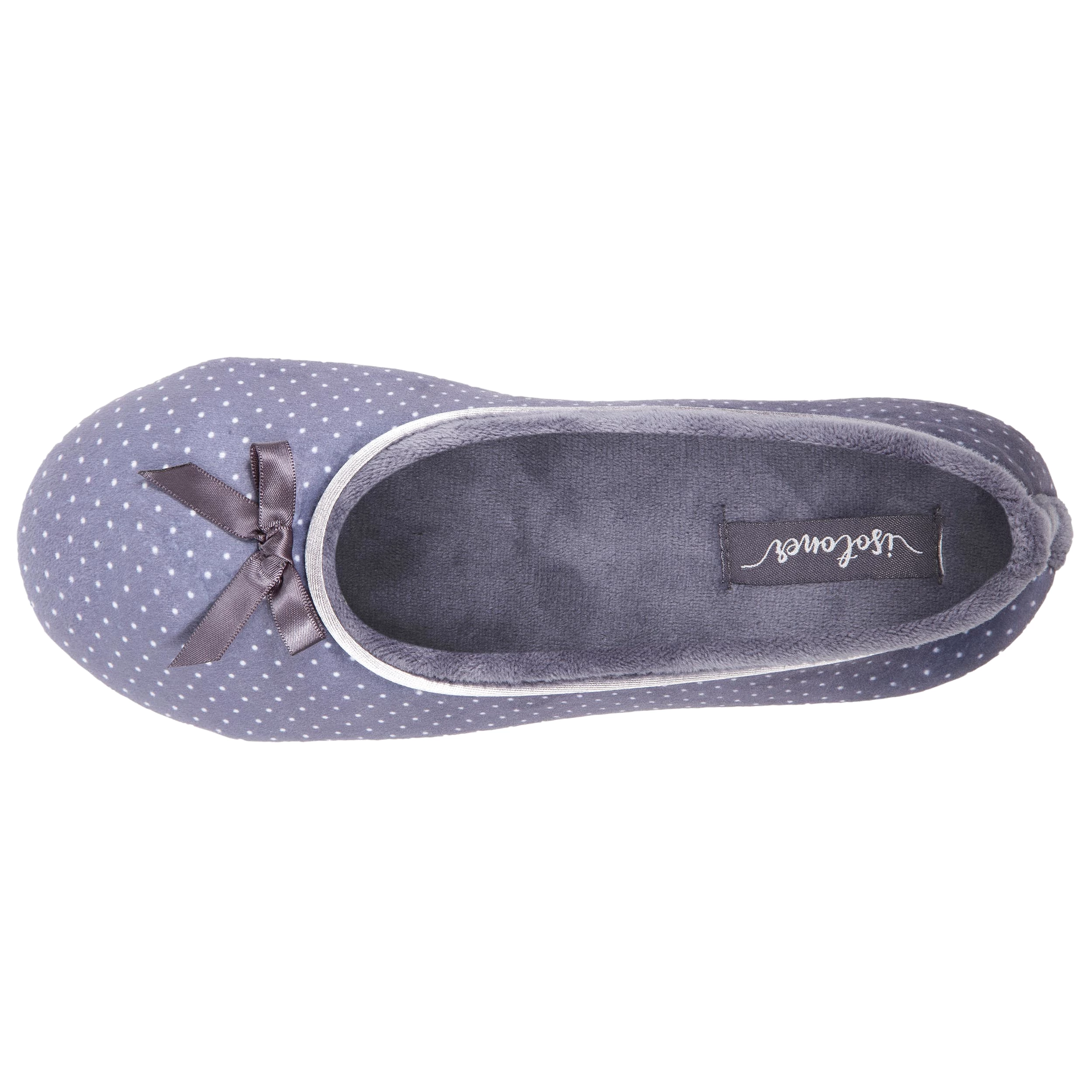 Chaussons ballerines Femme Pois Gris