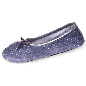 Chaussons ballerines Femme Pois Gris