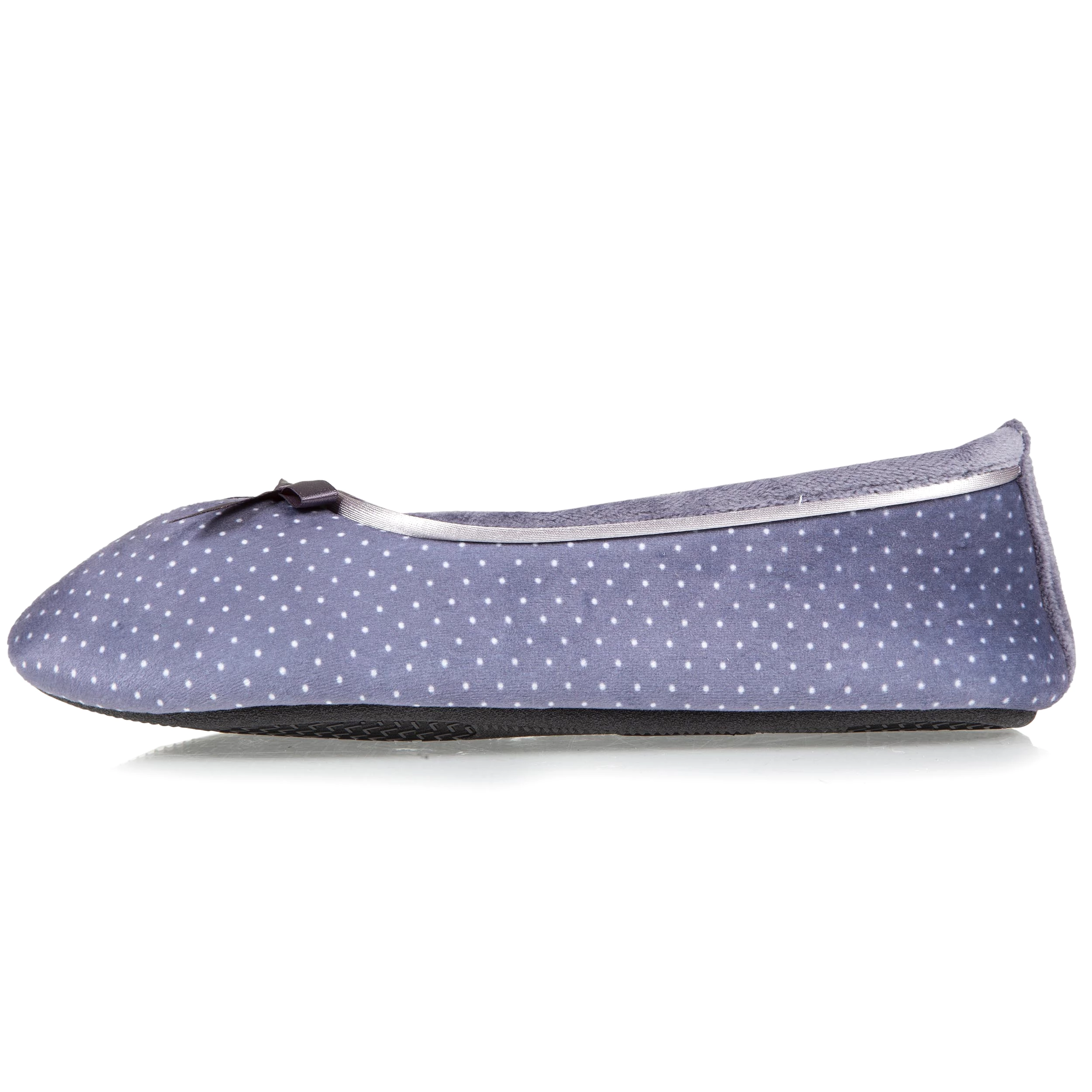 Chaussons ballerines Femme Pois Gris