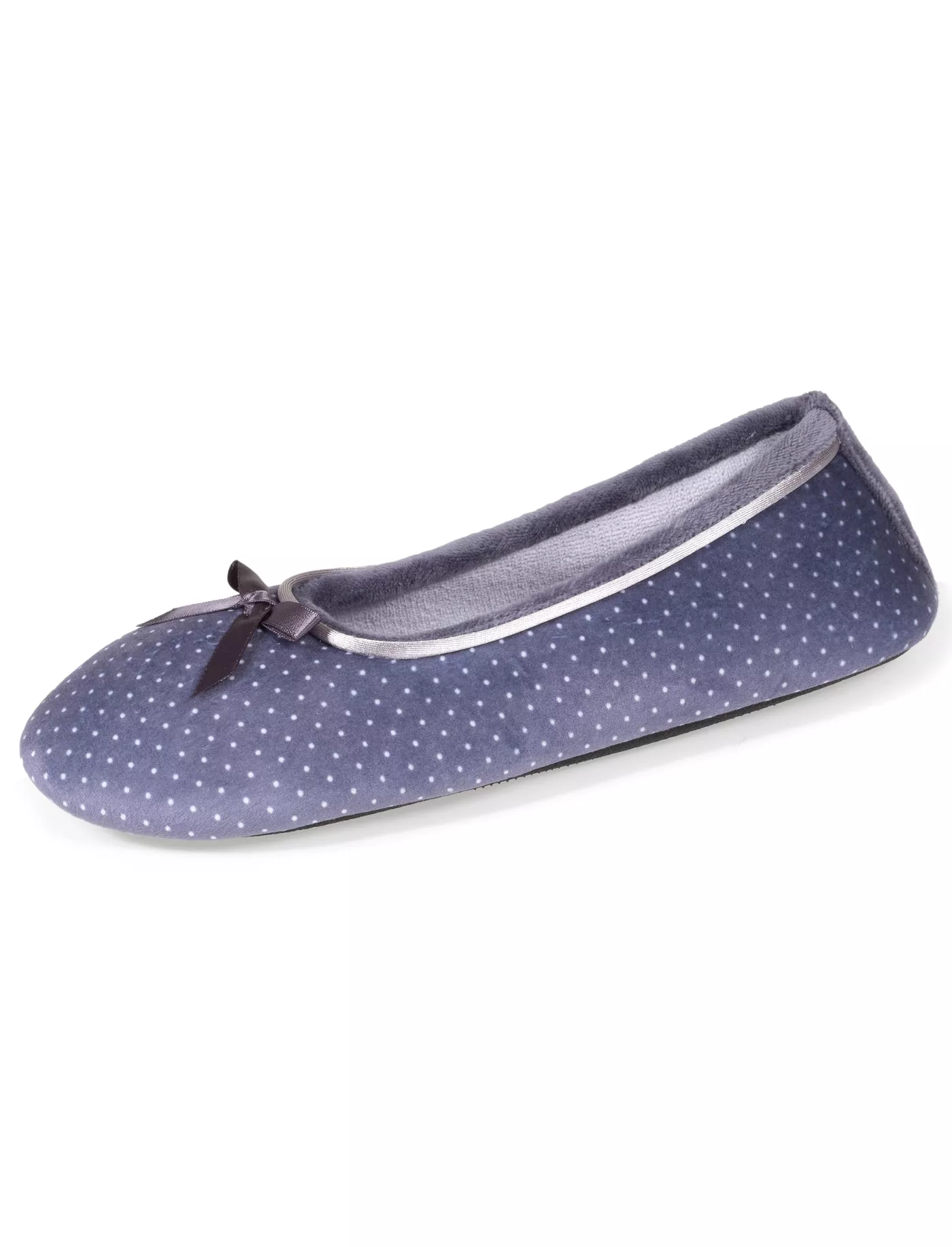 Chaussons ballerines Femme Pois Gris