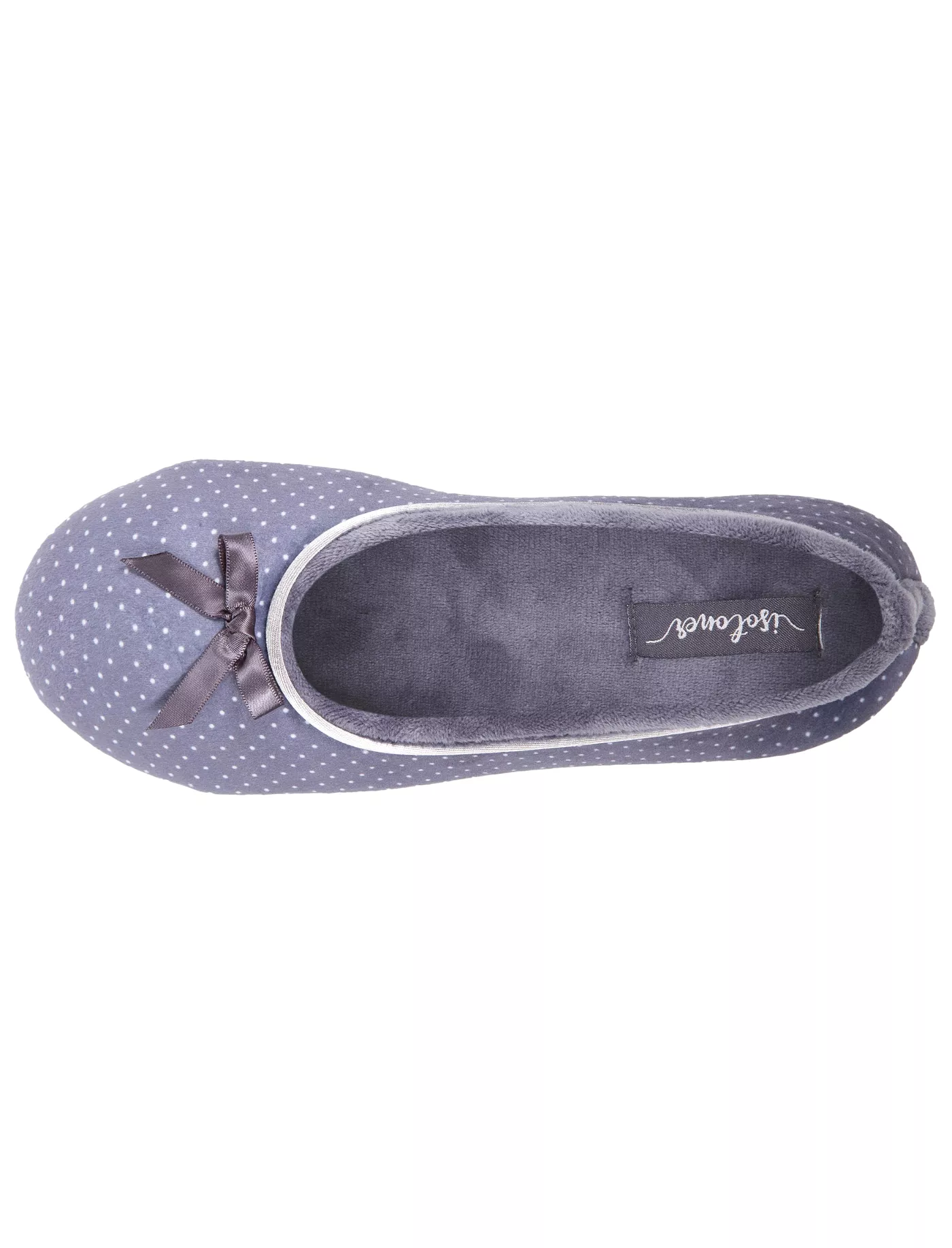 Chaussons ballerines Femme Pois Gris