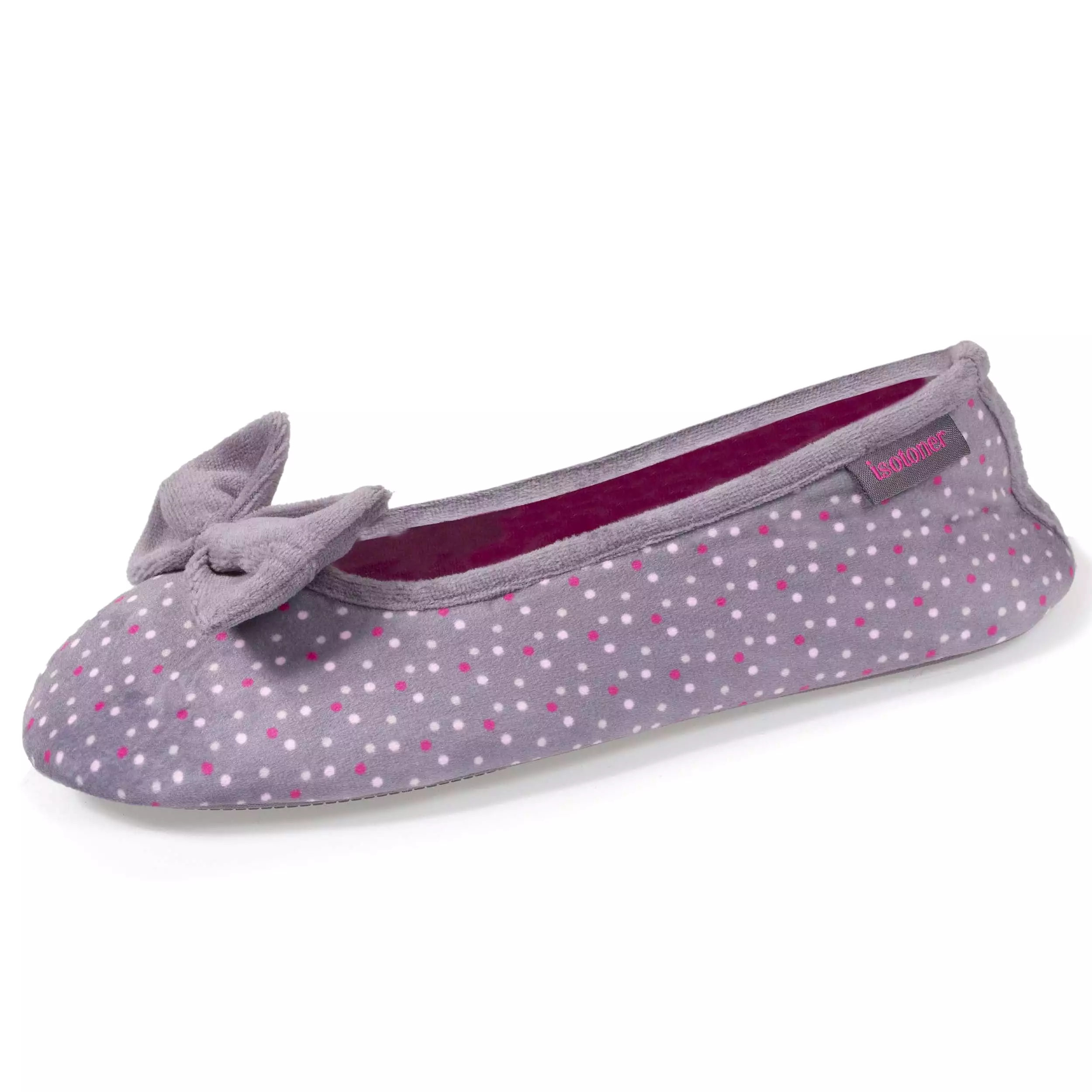 Chaussons ballerines Femme Pois Violet