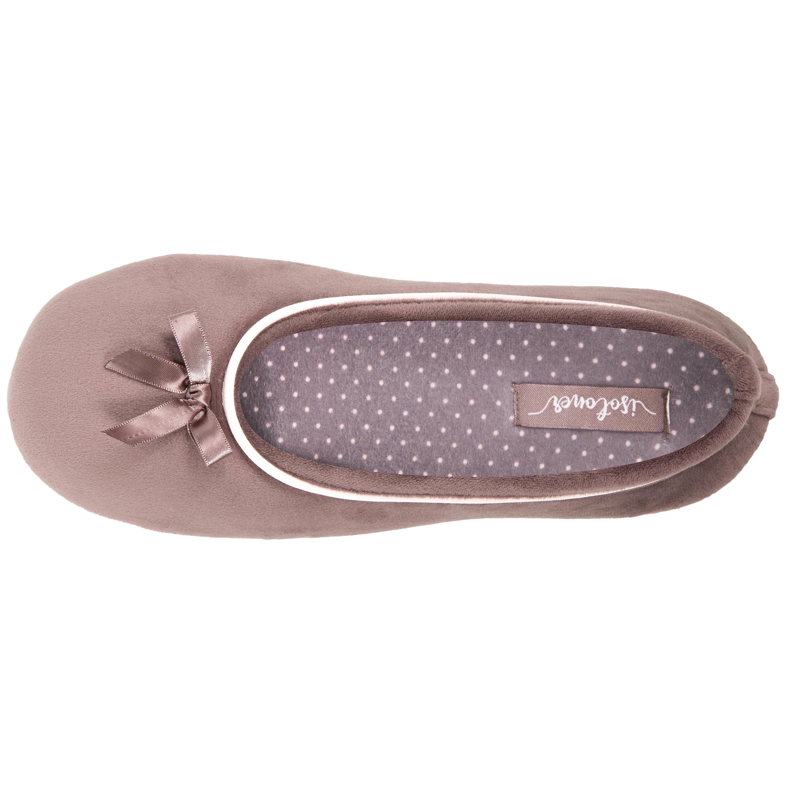 Chaussons ballerines Femme Taupe Pois