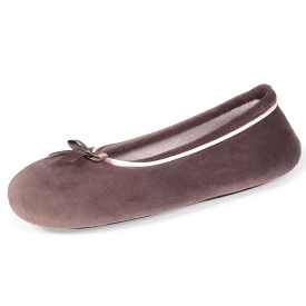 Chaussons ballerines Femme Taupe Pois