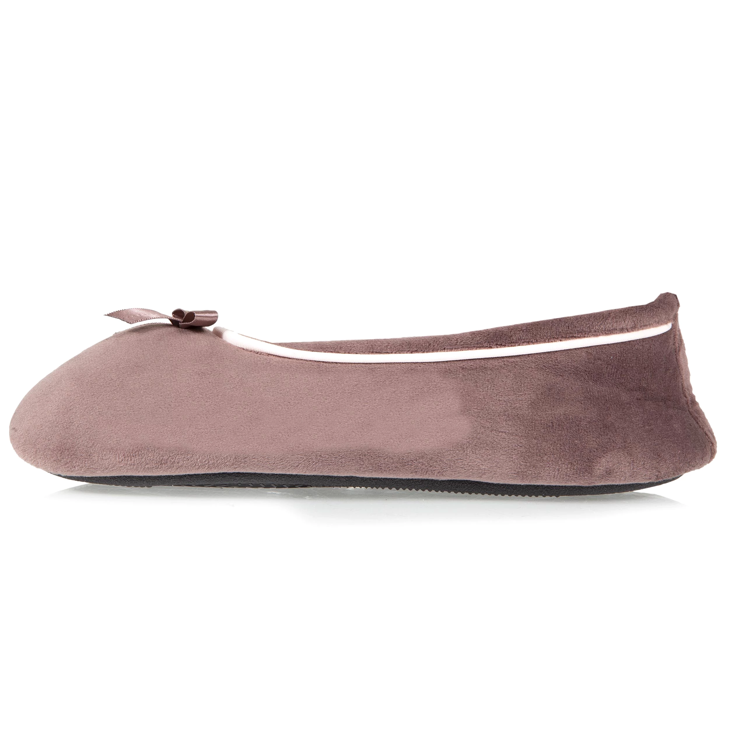 Chaussons ballerines Femme Taupe Pois