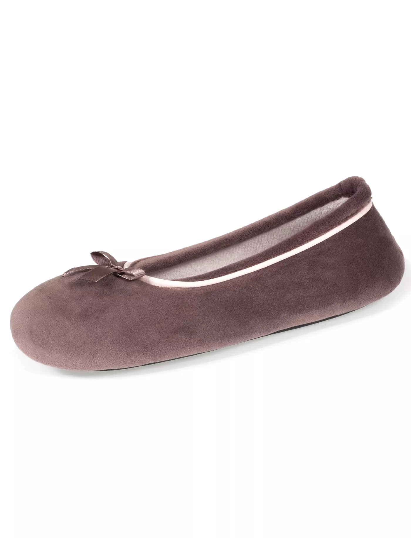 Chaussons ballerines Femme Taupe Pois