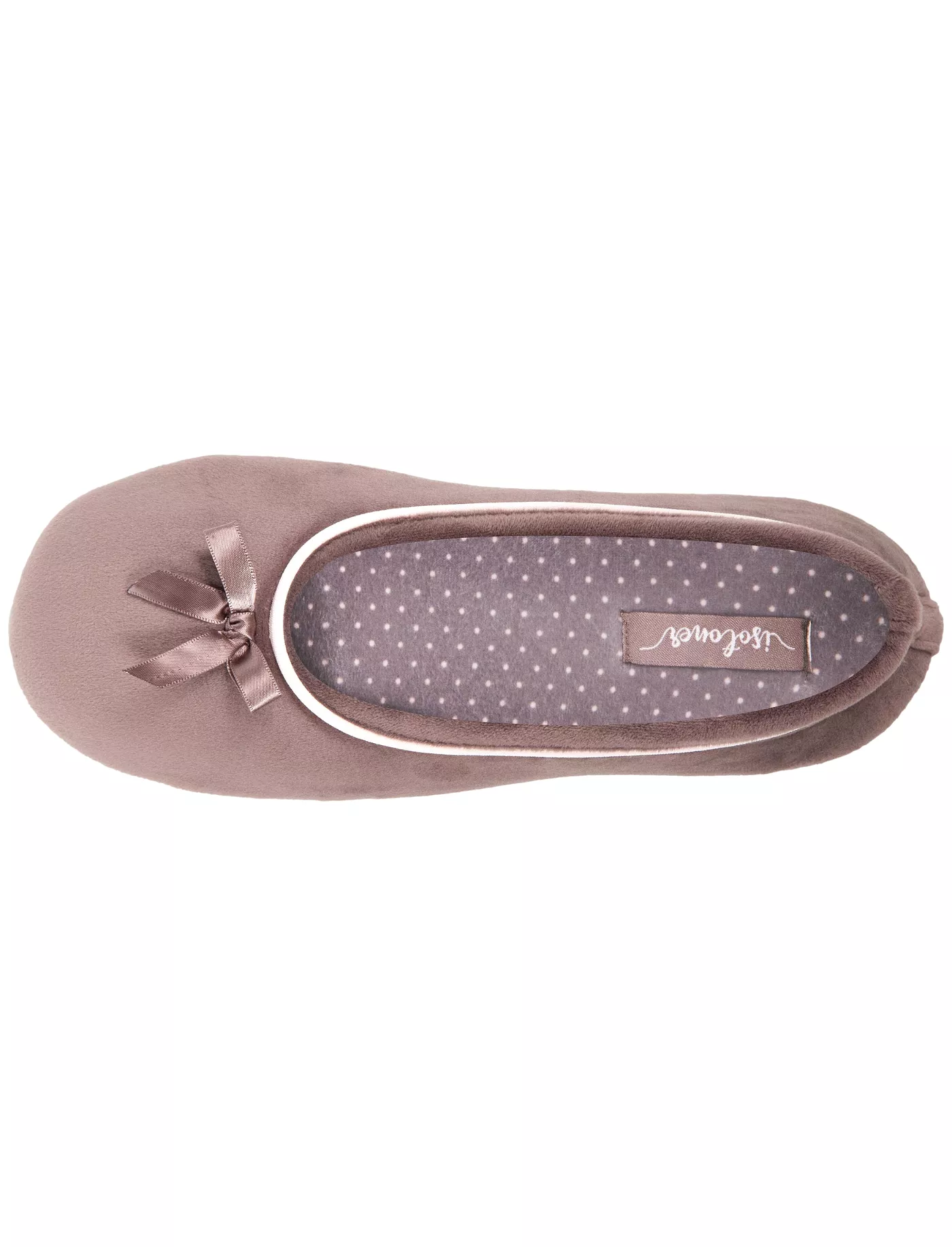 Chaussons ballerines Femme Taupe Pois