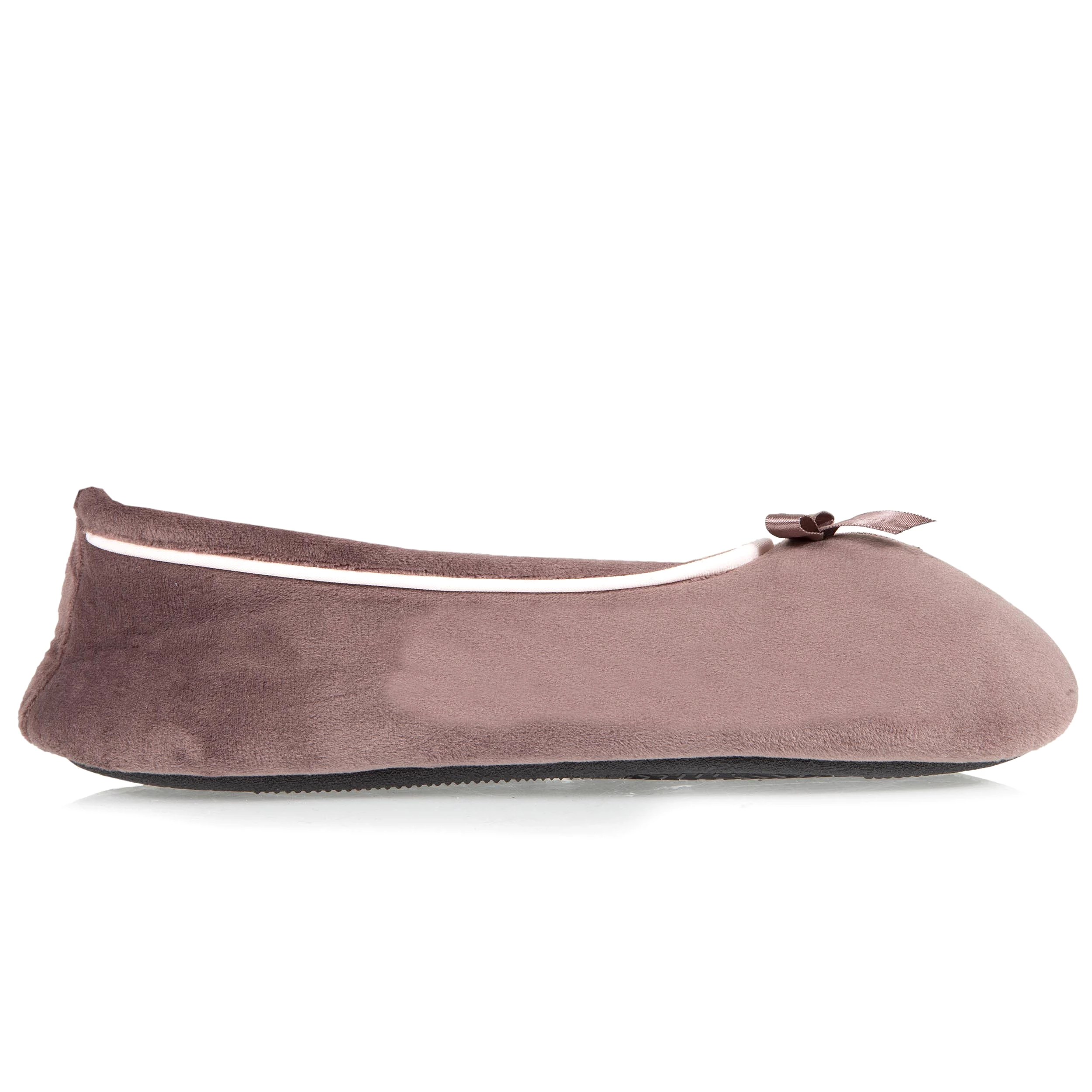 Chaussons ballerines Femme Taupe Pois