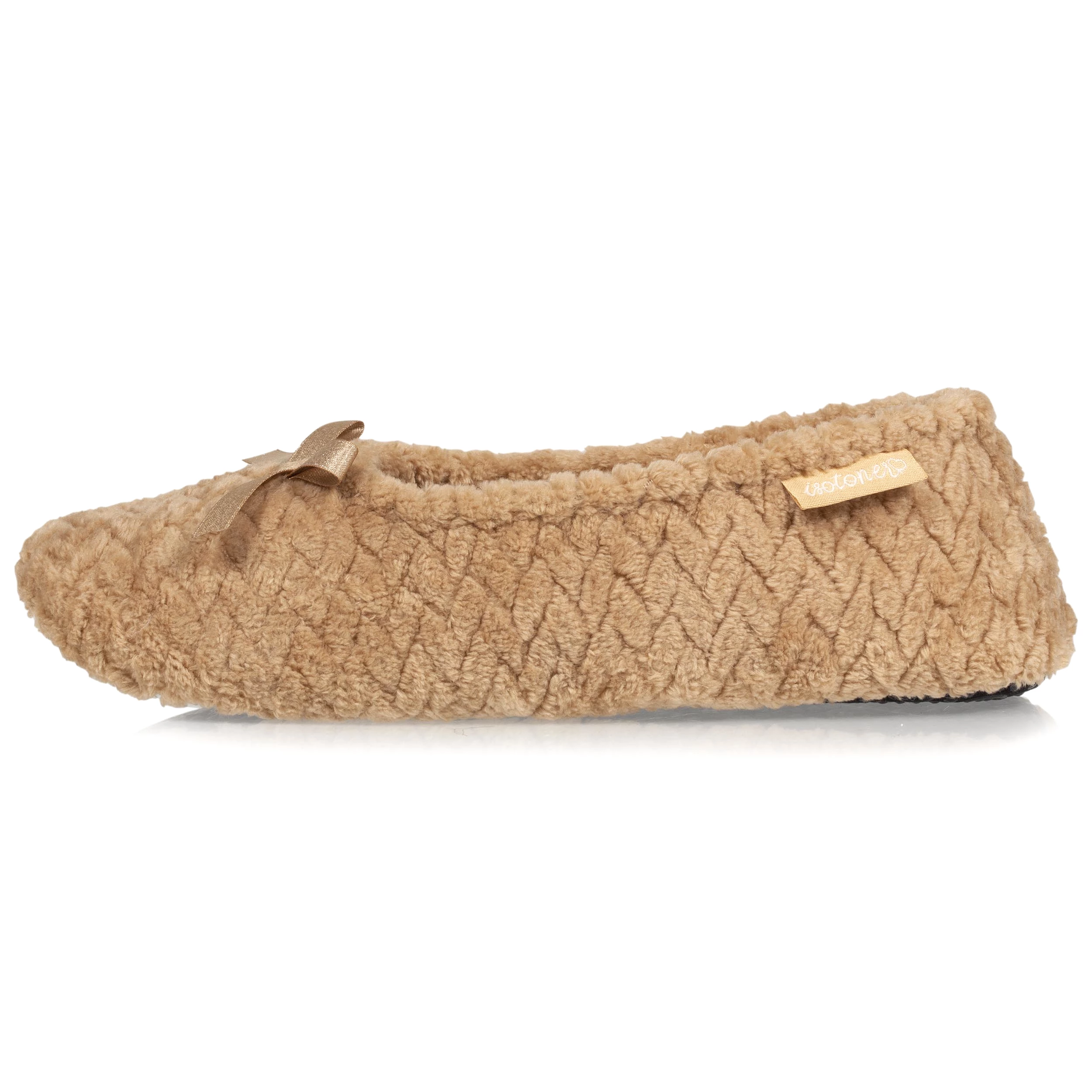 Chaussons ballerines Femme texturées Beige