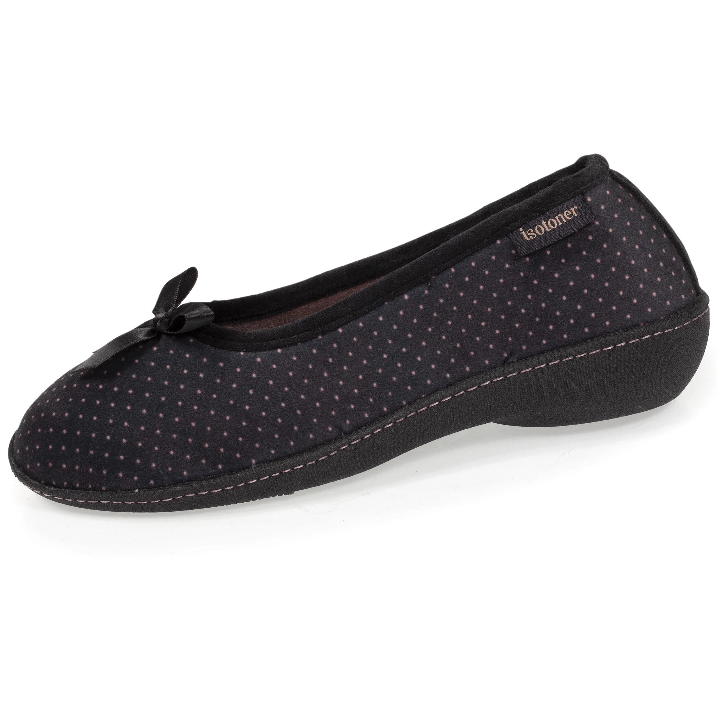 Chaussons ballerines talon Femme  Noir Pois