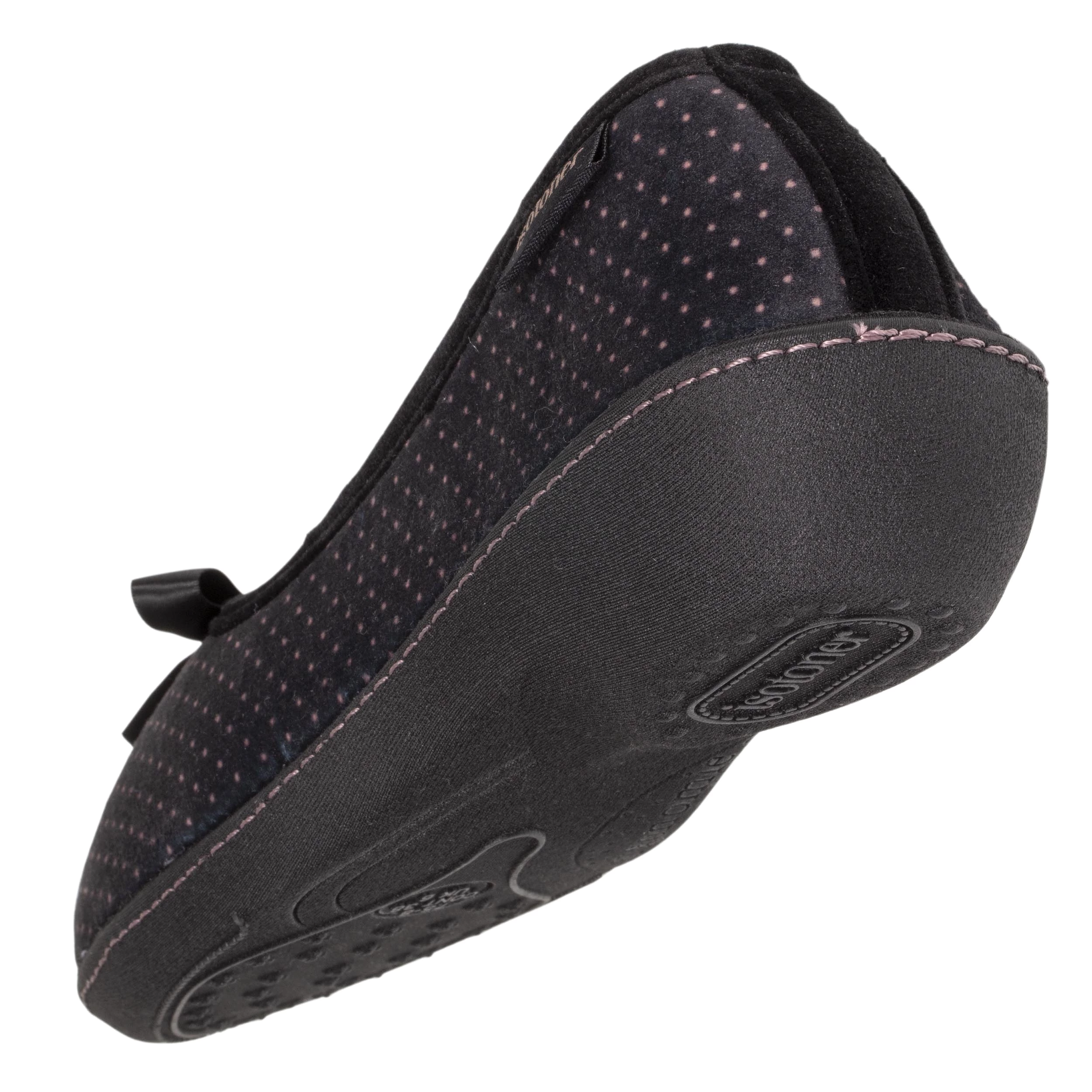 Chaussons ballerines talon Femme  Noir Pois