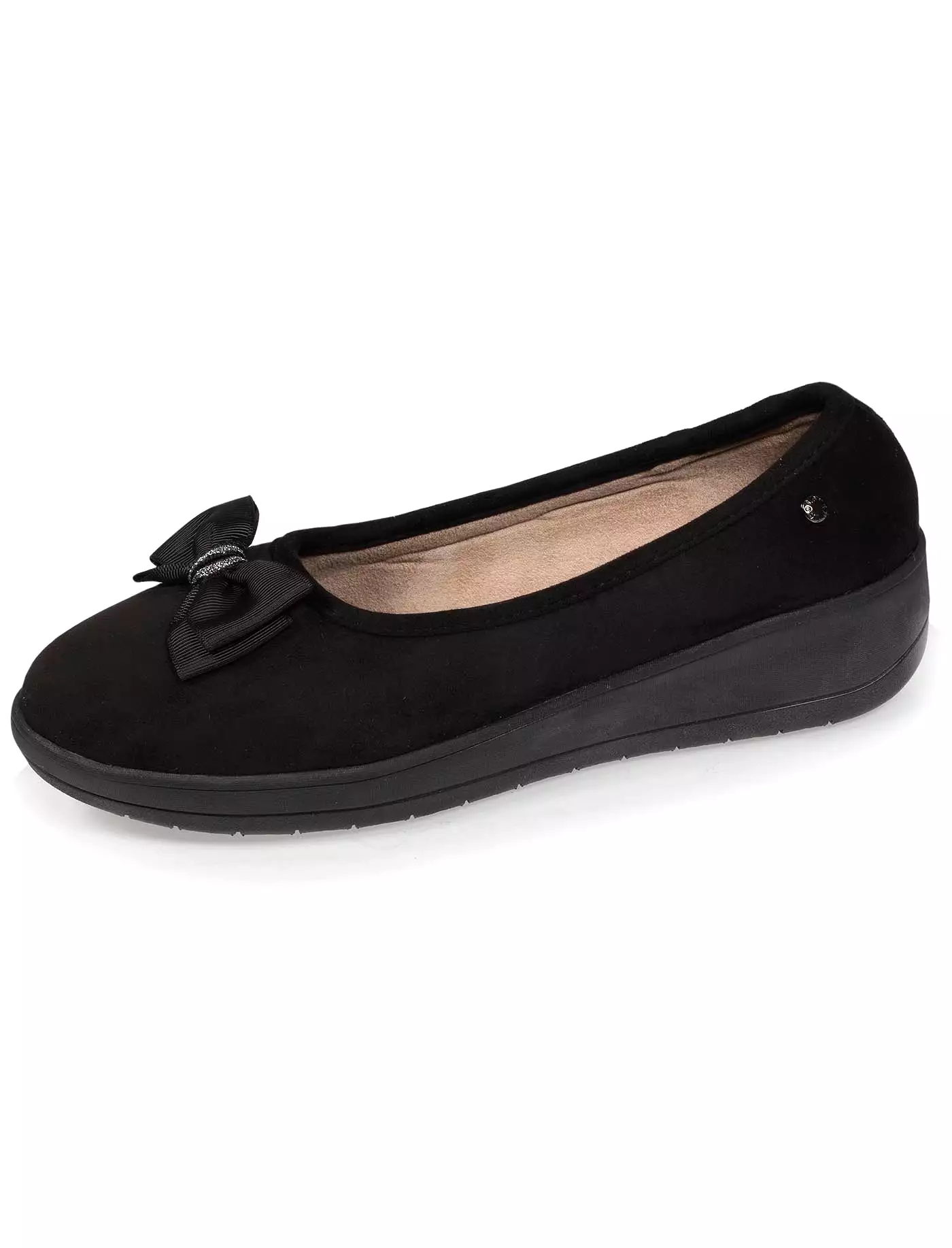 Chaussons ballerines talon Femme Noir