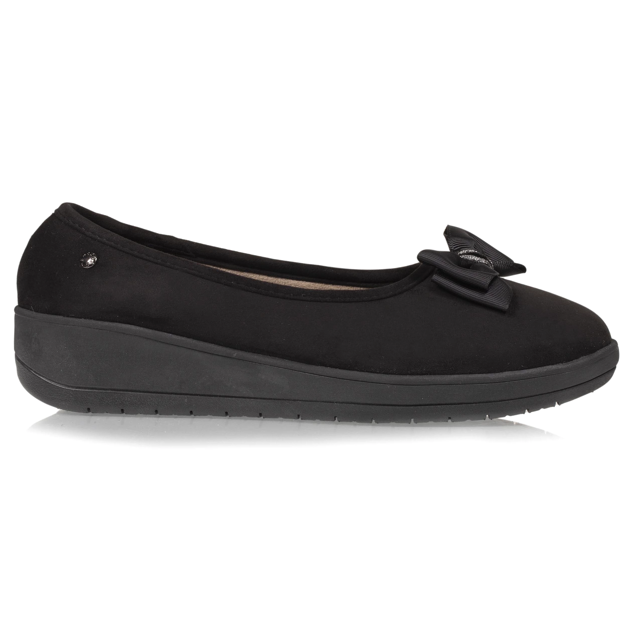 Chaussons ballerines talon Femme Noir