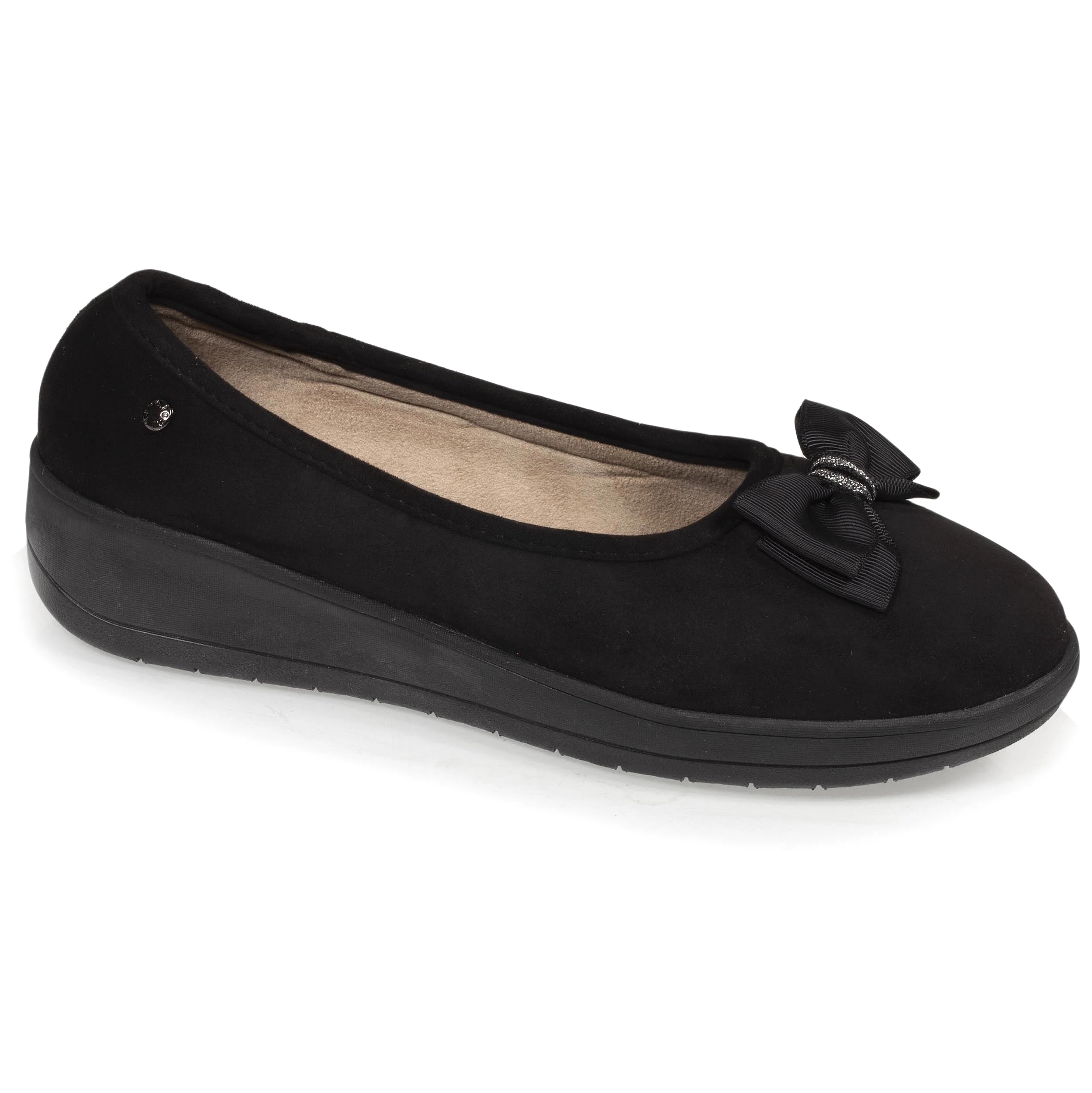 Chaussons ballerines talon Femme Noir