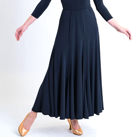 Chrisanne Clover Capella Black Ballroom Practice Skirt with Short Godets PRA 1055 in Stock