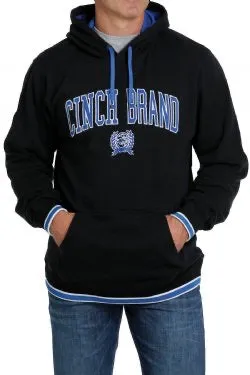 Cinch Men's Blue Logo Hoodie-Black