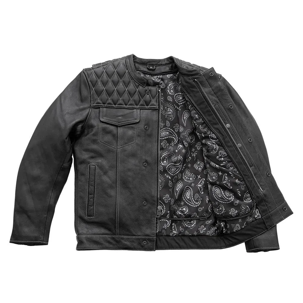 Cinder Men's Café Style Leather Jacket - Limited Edition