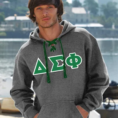 Delta Sigma Phi Hockey Lace Hoodie - J8830 - TWILL