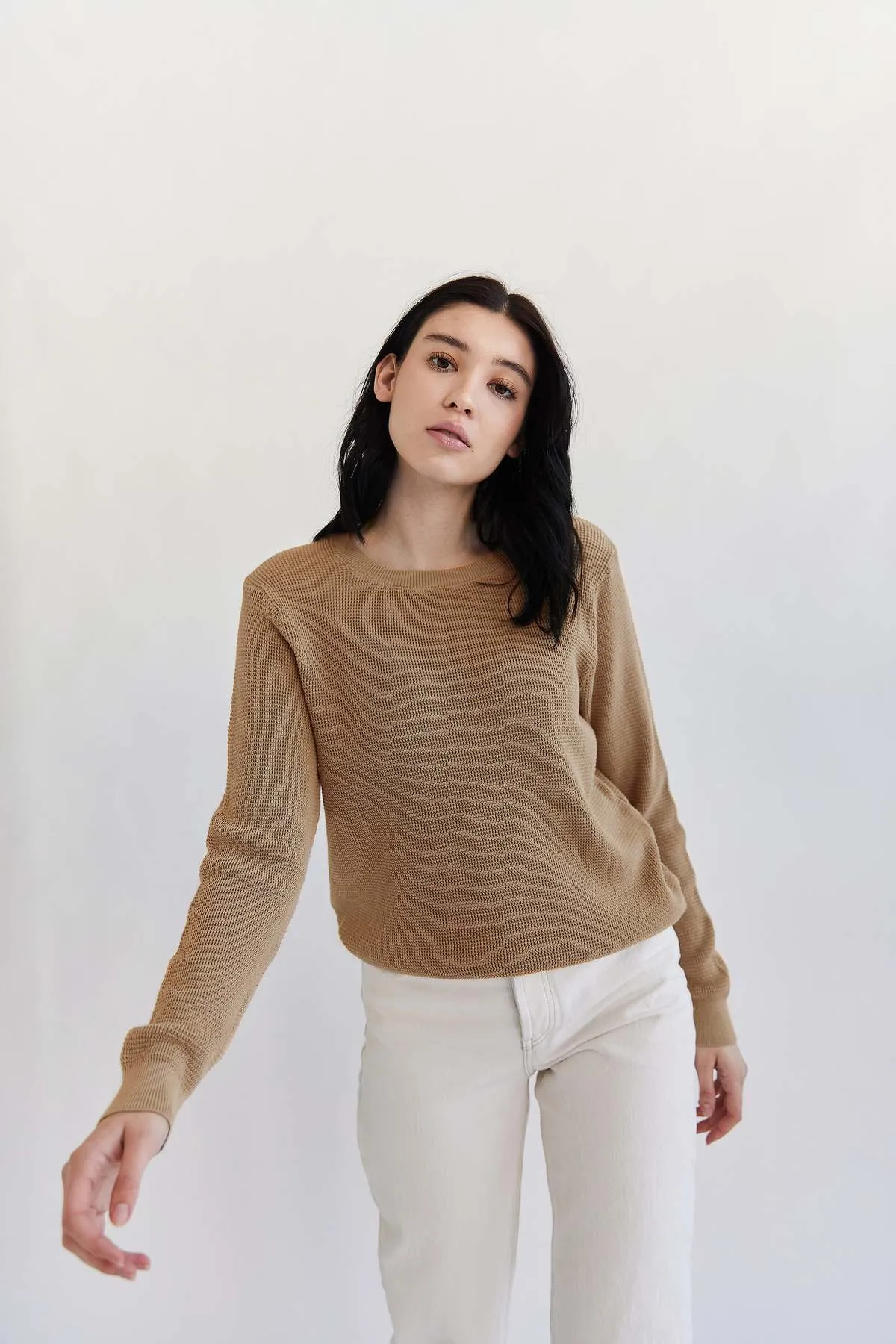 Easy Waffle Crewneck Sweater