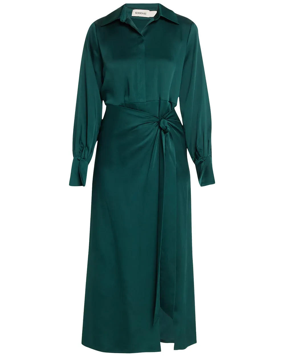 Emerald Samba Long Sleeve Draped Dress